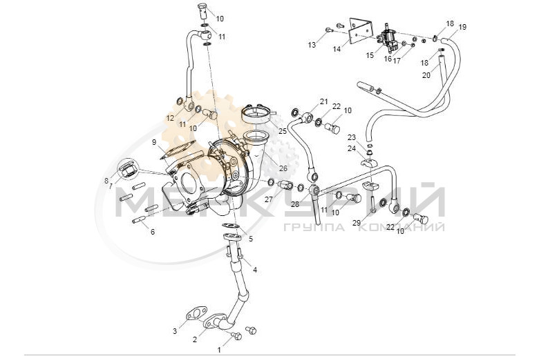 Турбокомпрессор двигателя ЯМЗ-53414 (CNG)
